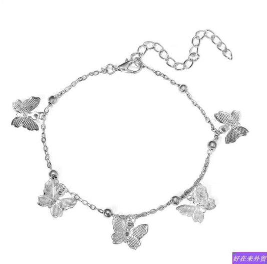 Silver Butterfly Charm Bracelet for Women – Elegant Adjustable Fashion Jewelry