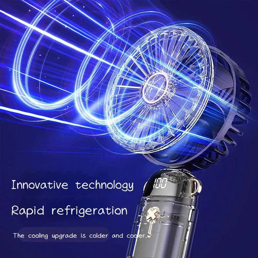 Mini Foldable Neck Fan – Portable Hands-Free Silent Cooling Fan with Adjustable Speeds - Smart Hud