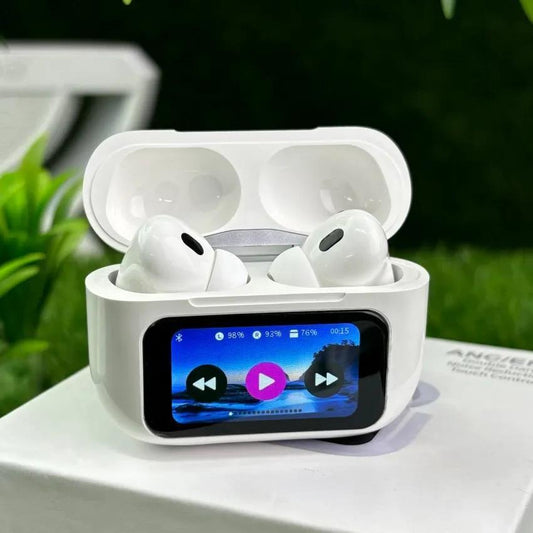 White Bluetooth Earbuds with Charging Case – Wireless AirPods Style Earphones Pakistan - Smart Hud