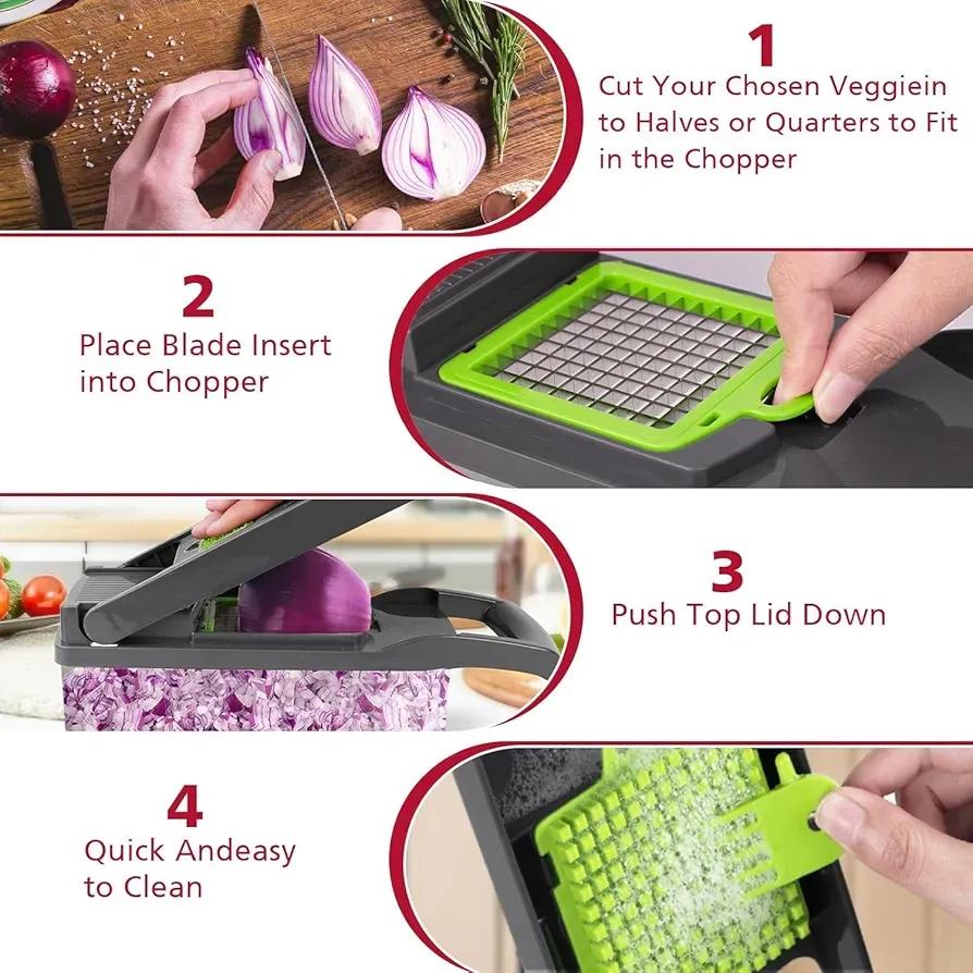 16-in-1 Multi-Function Vegetable Cutter Set – Kitchen Chopper, Slicer & Dicer - Smart Hud