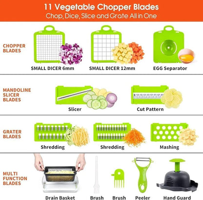 16-in-1 Multi-Function Vegetable Cutter Set – Kitchen Chopper, Slicer & Dicer - Smart Hud