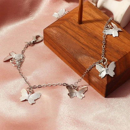Product Title  Silver Butterfly Charm Bracelet for Women – Elegant Alloy Adjustable Bracelet for Girls & Women