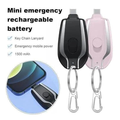 Fast Charging Keychain Power Bank – Portable Mini Charger USB Black Pakistan - Smart Hud