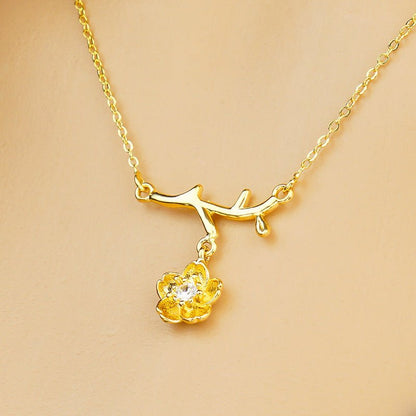 Gold Plated Daisy Jewelry Set for Women – Necklace, Ring & Earrings Gift Set Pakistan - Smart Hud