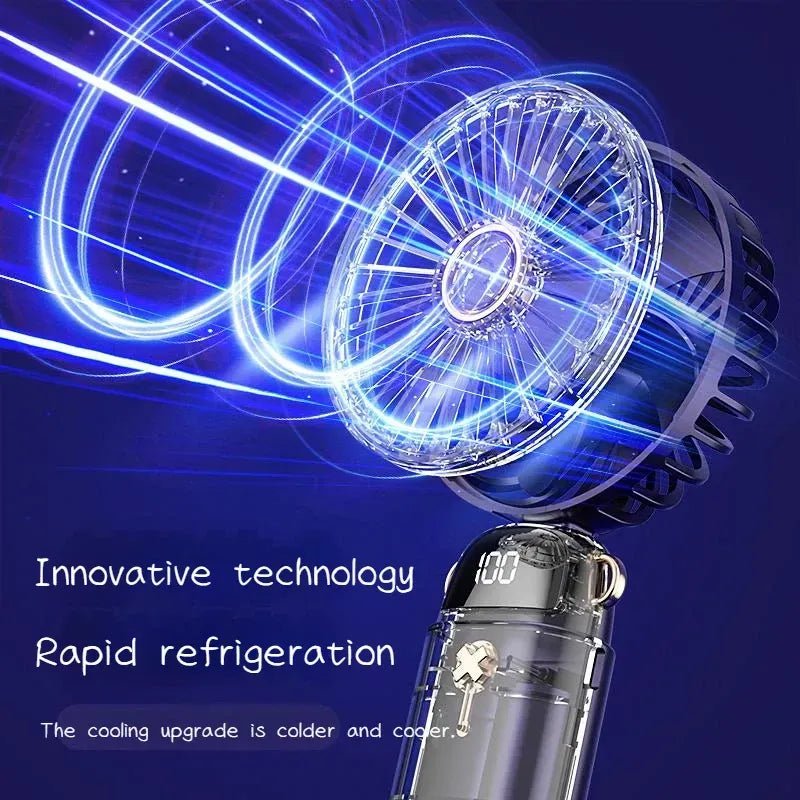 Mini Foldable Neck Fan – Portable Hands-Free Silent Cooling Fan with Adjustable Speeds - Smart Hud