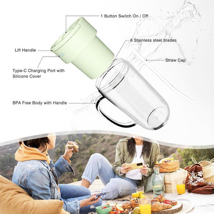 Portable Electric Juice Cup Blender – Rechargeable Travel Juicer Bottle for Office & Home - Smart Hud