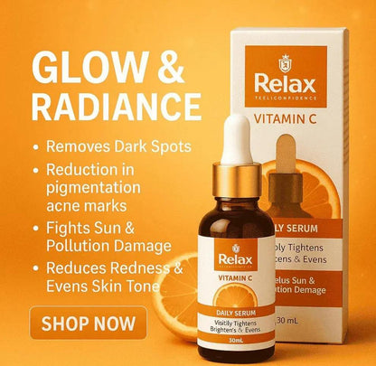 Relax Vitamin C Serum 30ml – Brightening & Hydrating Face Serum - Smart Hud