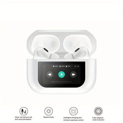 White Bluetooth Earbuds with Charging Case – Wireless AirPods Style Earphones Pakistan - Smart Hud